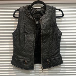 limited leather fitted vest